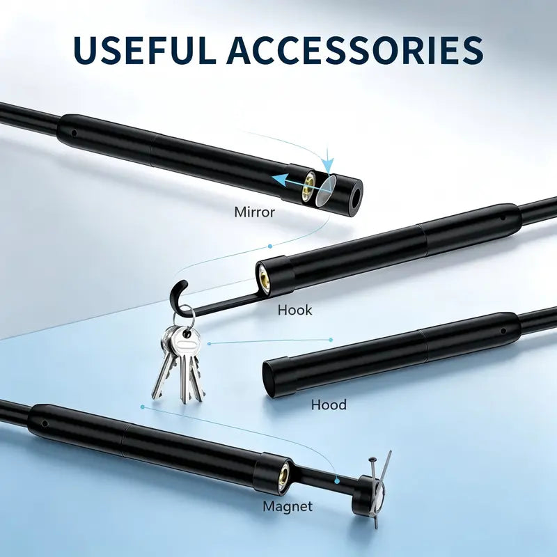 1920P HD Automotive Diagnostic Tool Endoscope Borescope Inspection Camera, w400 Resolution, 8 Adjustable LED Lights