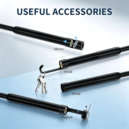 1920P HD Automotive Diagnostic Tool Endoscope Borescope Inspection Camera, w400 Resolution, 8 Adjustable LED Lights