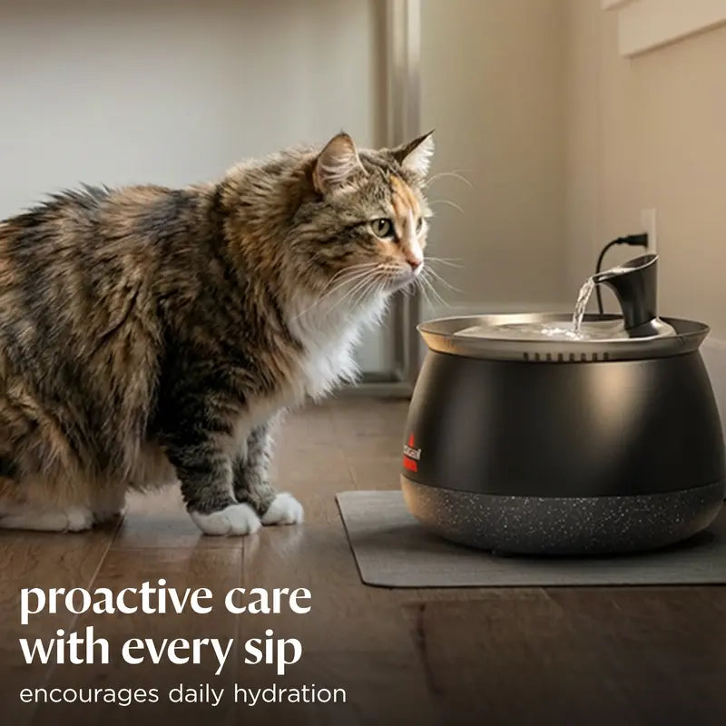 BISSELL HydrateWell™ Cat Water Fountain – Fresh, Filtered Water with Ultra-Quiet Wireless Pump