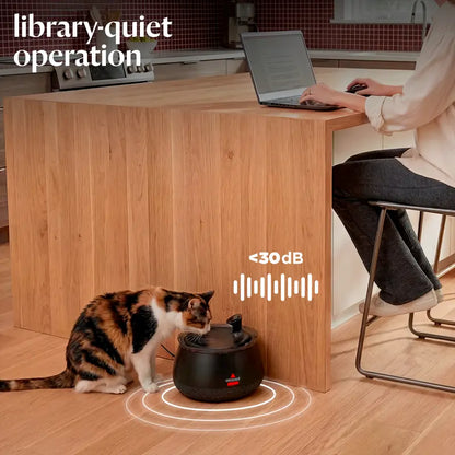 BISSELL HydrateWell™ Cat Water Fountain – Fresh, Filtered Water with Ultra-Quiet Wireless Pump