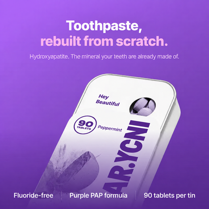 Purple Toothpaste Tablets with Hydroxyapatite & PAP | Fluoride-Free, SLS-Free, Vegan