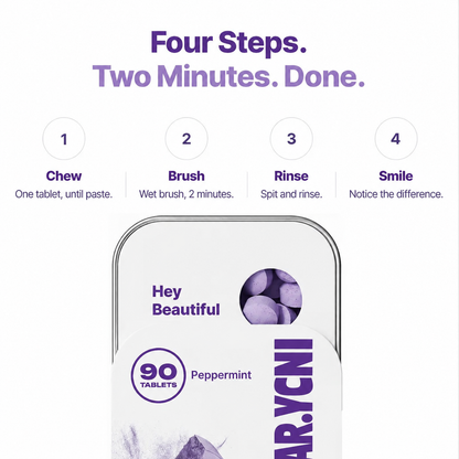 Purple Toothpaste Tablets with Hydroxyapatite & PAP | Fluoride-Free, SLS-Free, Vegan