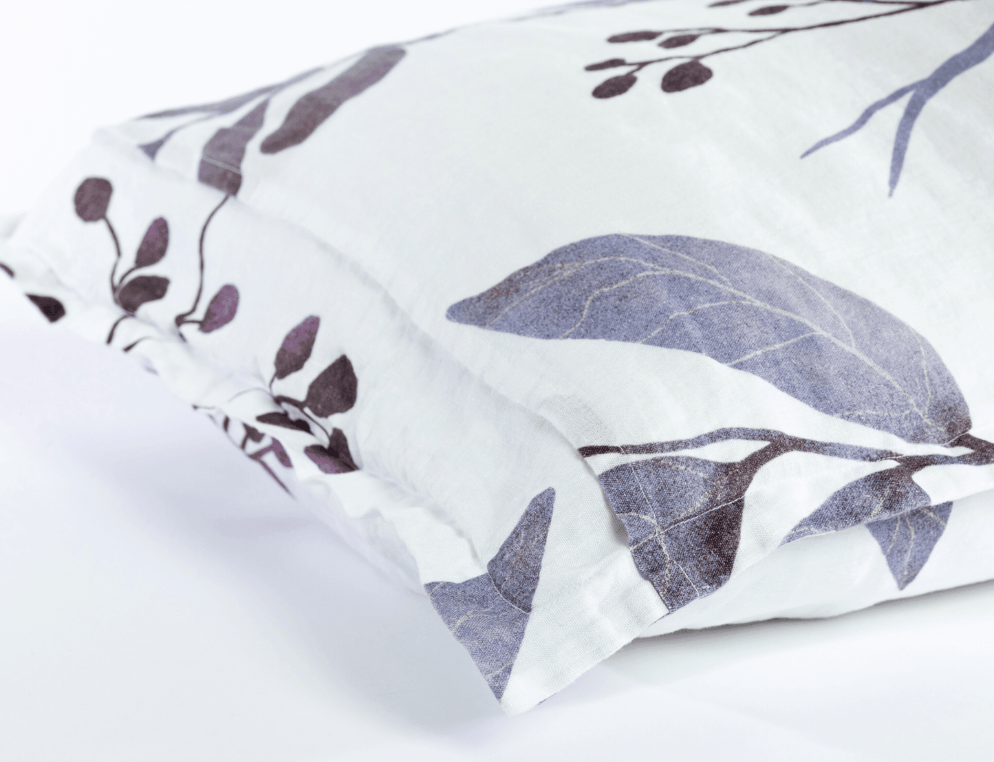 European Linen Duvet Cover Set | Blålig Print