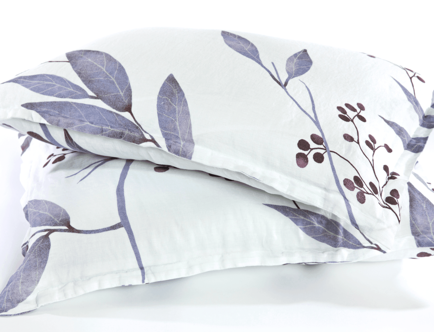 European Linen Duvet Cover Set | Blålig Print