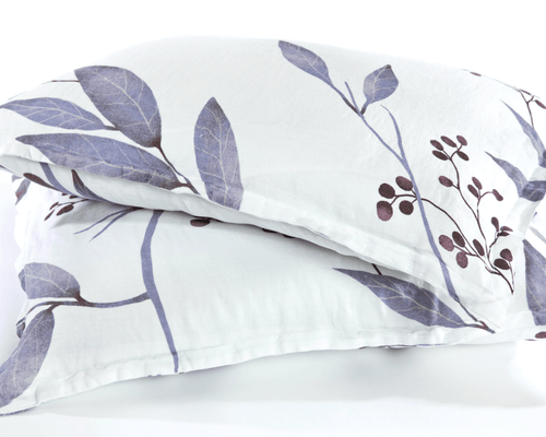 European Linen Pillowcases | Blålig Print