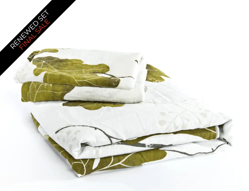 European Linen Duvet Cover Set | Agern Print | Renewed