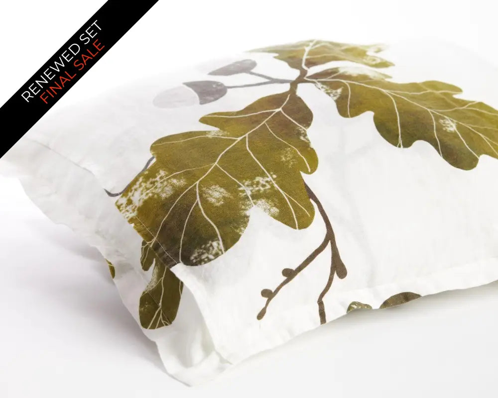 European Linen Duvet Cover Set | Agern Print | Renewed