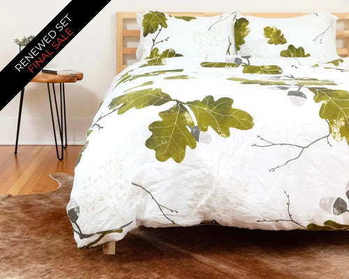 European Linen Duvet Cover Set | Agern Print | Renewed