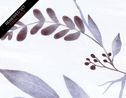 European Linen Duvet Cover Set | Blålig Print | Renewed