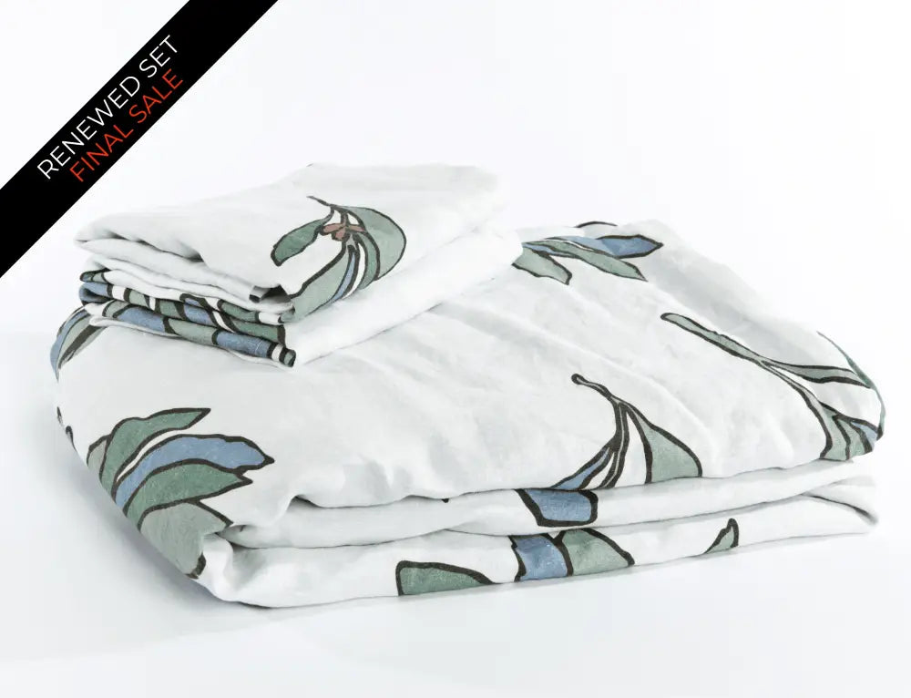 European Linen Duvet Cover Set | Porse Print | Renewed