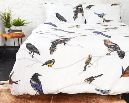 European Linen Duvet Cover Set | Fugle Print