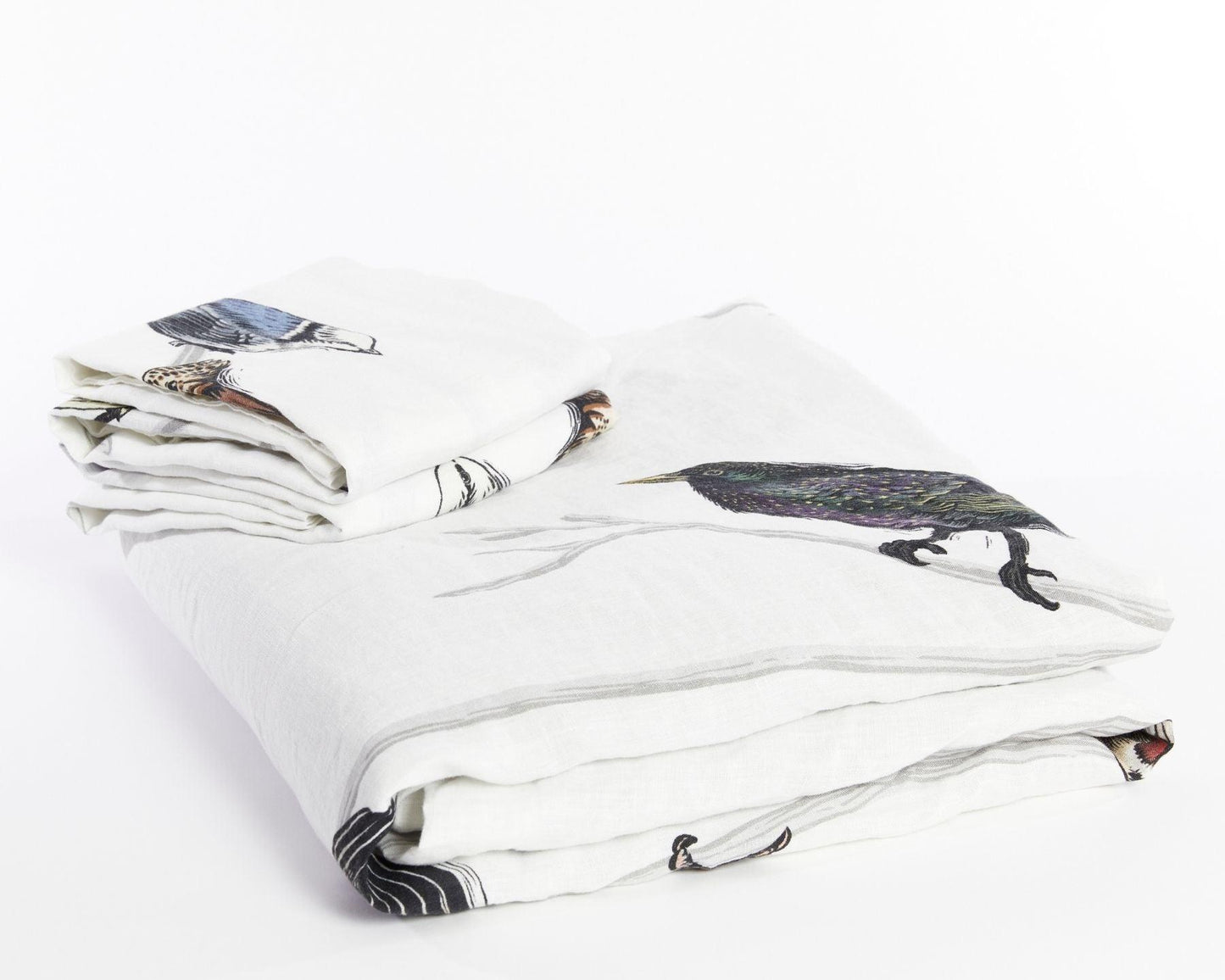 European Linen Duvet Cover Set | Fugle Print