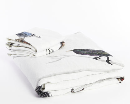 European Linen Duvet Cover Set | Fugle Print