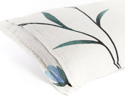 European Linen Duvet Cover Set | Hørblomst Print on Natural Linen